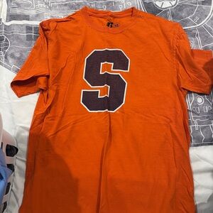 Russell Athletic Orange T-Shirt with Lettering